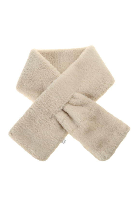 Womens Winter Faux Fur Scarf for Cross Band Ties Cozy Warm Shawl Neckerchi