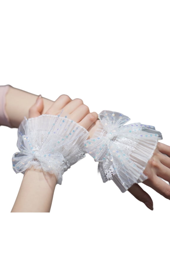 Wrist Cuffs Flared Ruffled Cuffs for Hoodie Sweater Removable Ornaments