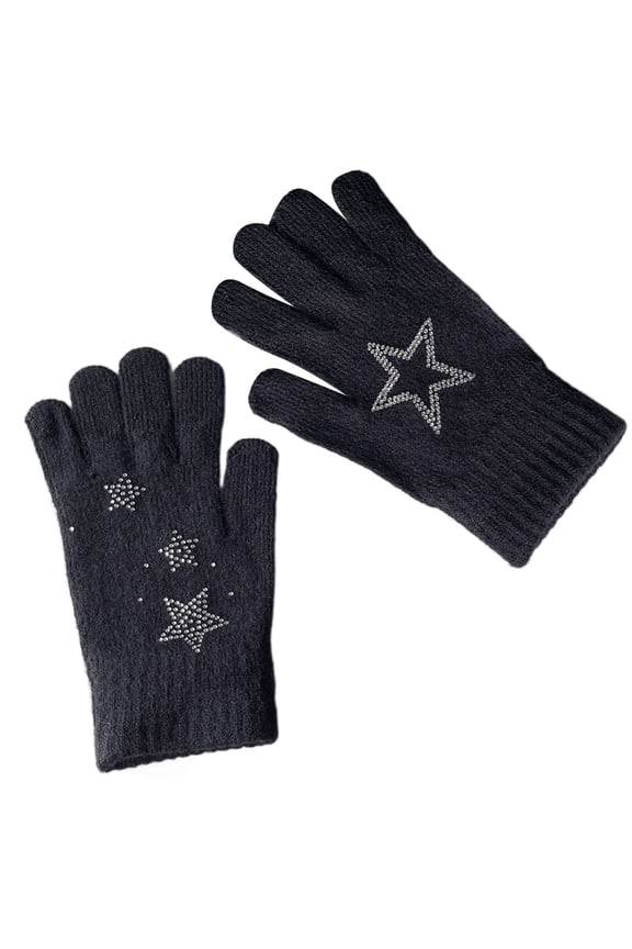 Y2K Unisex Cold Weather Knitted Snow and Full Finger Gloves Touching Screen