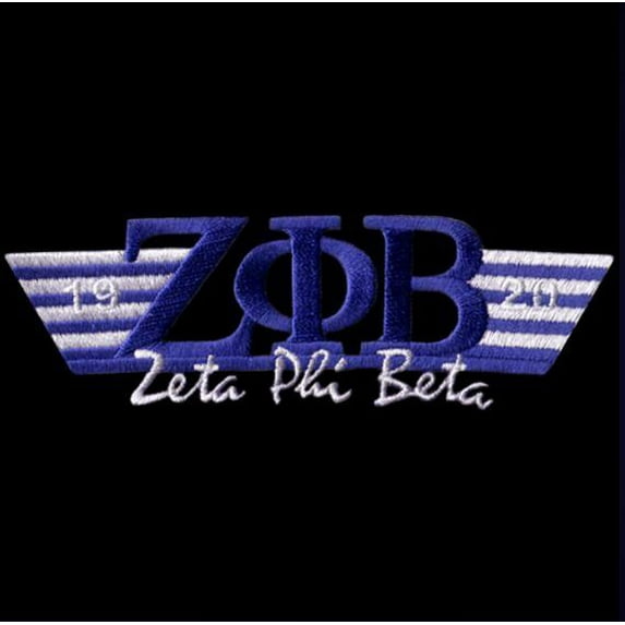 ZPB 4 3/4"W Two Tone 3-N-1 Royal W/White Emblem W/Heat Seal Backing