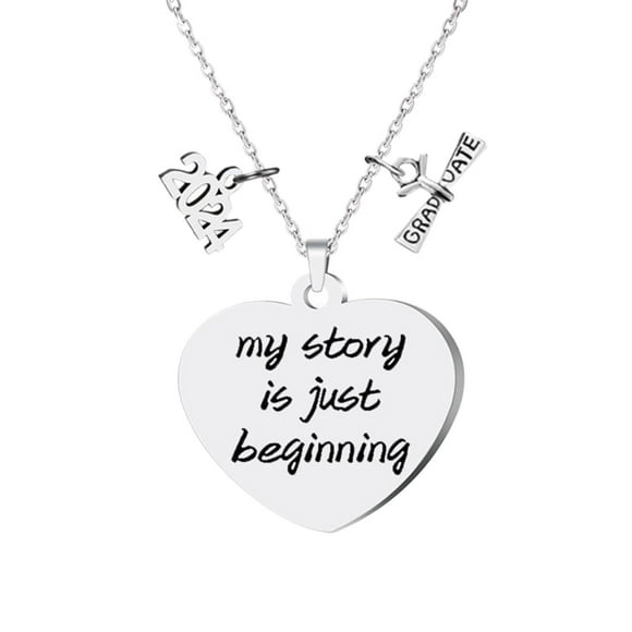 2024 Graduation Gifts for Her Inspirational Graduation Cap Necklace Class of 2024 College High School Congratulations Gifts for Friends Classmates,One Size