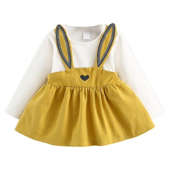 ZPYESWOW 4t Christmas Dress Graduation Dress Girls Pageant Dress New Years Outfit Baby Girl Gifting Items Birthday Gifts Christmas Gifts for Adults, Yellow 12-24 Months