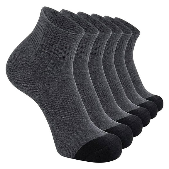 ZPYESWOW 5Pcs Socks for Men Mens Ankle Socks Men's Basketball Socks Solid Color Short Socks Performance Cushioned Men's Athletic Crew Socks with Arch Compression
