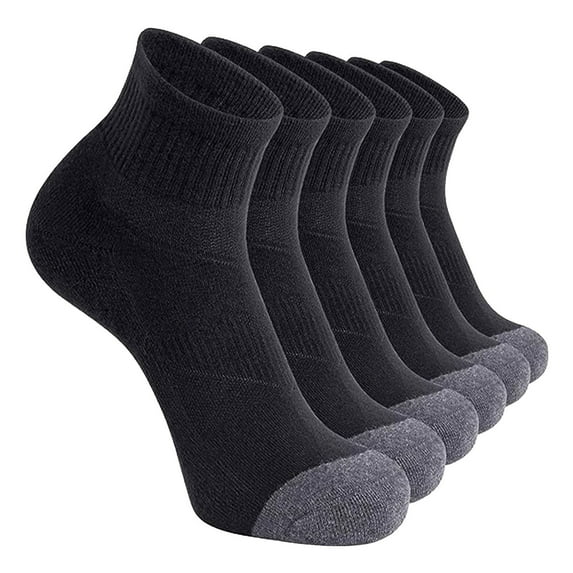 ZPYESWOW 5Pcs Socks for Men Mens Ankle Socks Men's Basketball Socks Solid Color Short Socks Performance Cushioned Men's Athletic Crew Socks with Arch Compression