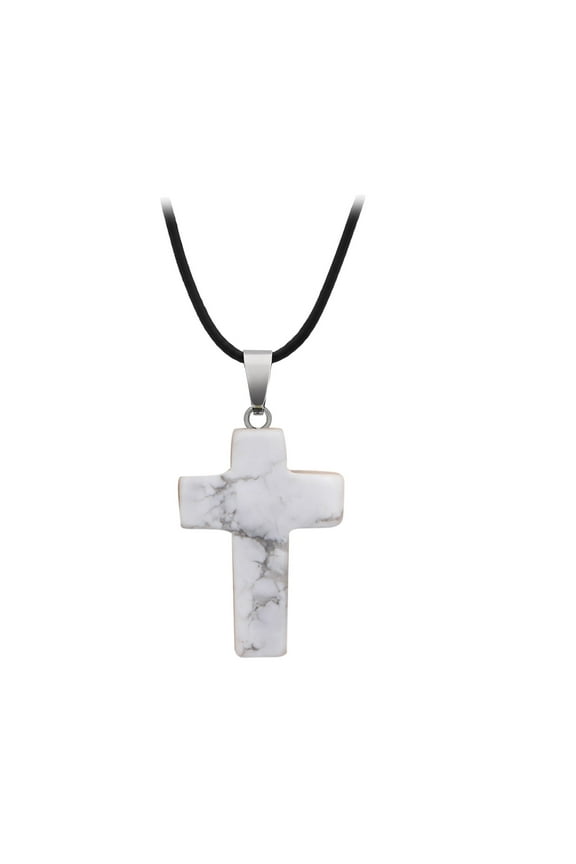 Crystal Necklace,Cross Necklace for Women Natural Stone Pendants, Religious Necklace Jewelry Christian Prayers Gifts,G One Size