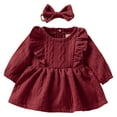 thumbnail image 1 of ZPYESWOW Girls Christmas Dress Size 7 Girls Maxi Dress Toddler Christmas 2t Black Outfit Girls' Clothing Sets Baby Clothing 5 Dollar and Under Gifts, Red 0-3 Months, 1 of 7
