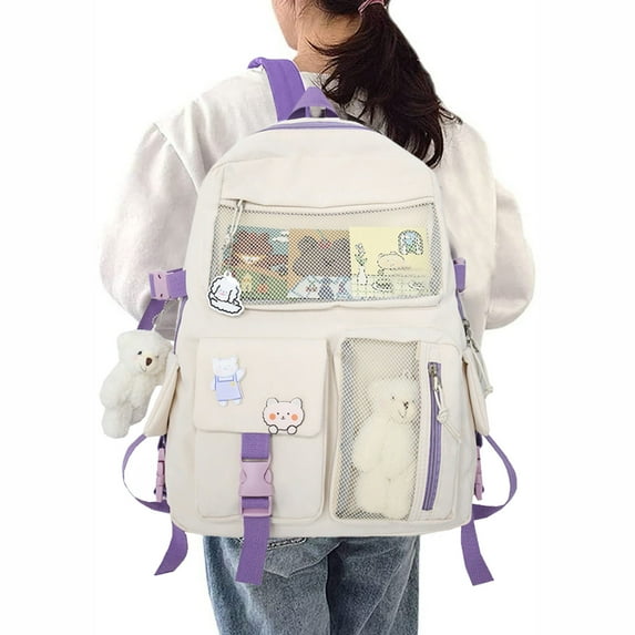 ZPYESWOW Gym Backpack Black Backpack for Men Women's Laptop Backpack Bags Women Book Bags Men Backbag Teacher Work Bags for Women Men's Travel Bag, White One Size