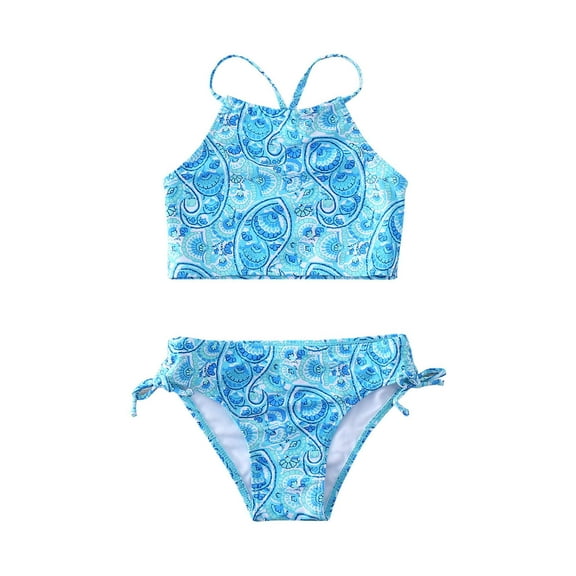 ZPYESWOW Juniors Tankini Swimsuits Bathing Suits for Teenagers Bikinis Teens Boys Rash Guard 3 Year Old Girl Clothes Summer Clothes for Teens 10-12, Sky Blue 8 Years