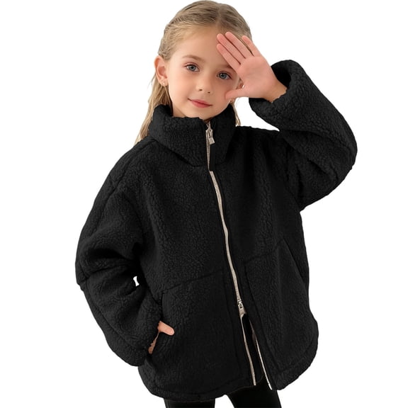 ZPYESWOW Kid Coat Warm Winter Coat Toddler Winter Snowsuit Toddler Tops 18 Month Girl Clothes Toddler 2t Girls Clothes Girl Winter Clothes, Black 5-6 Years