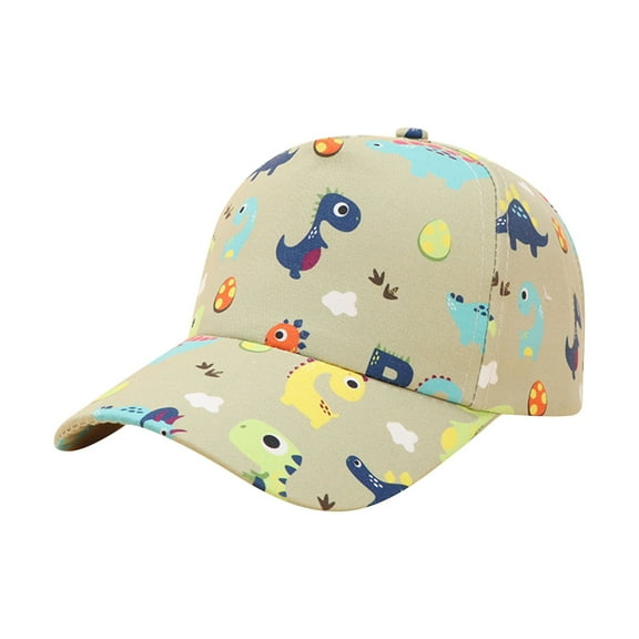 ZPYESWOW Kids Baseball Cap Toddler Sun Hat Adjustable Back Buckle Dinosaur Print Cute Summer Beach Caps for Girls Boys 2-6 Years