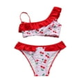 thumbnail image 1 of ZPYESWOW Kids Bathing Suits Boys 5t Swimsuit Boy Rashguard Toddler Girl Toddler Bikini Baby Clothes for Girls 6-9 Months Girl Baby 5 Year Old Girl, Red 3-4 Years, 1 of 8