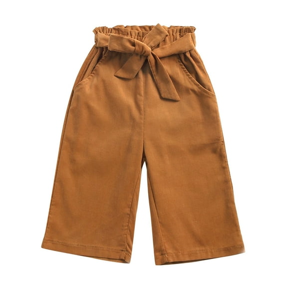 ZPYESWOW Kids Uniform Pants Girls Baby Pants 6-9 Months Toddler Girl Pants 2t Linen Beach Pants Christmas Gifts for Him Clothes for Teen Girls 10-12, Yellow 6-12 Months