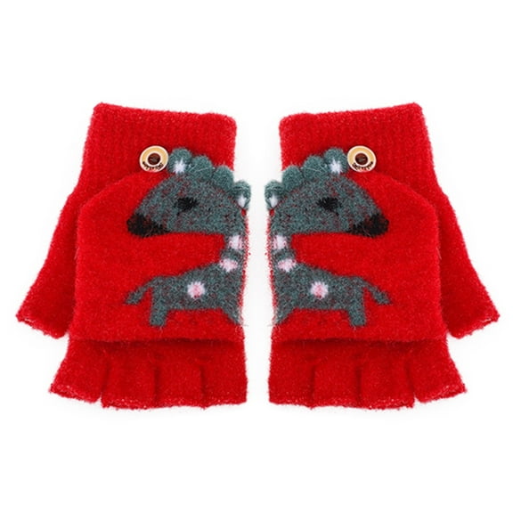 ZPYESWOW Kids Winter Gloves Kids Fingerless Gloves Winter Flip Top Gloves Knitted Mitten with Cover Convertible Warm Gloves for Toddler Boys Girl Toddler Gloves