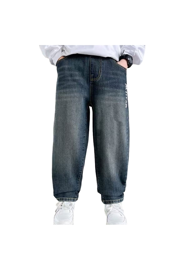 Low Waisted Jeans Baggy Y2k Jeans Rain Pants Kids Yoga Pants with Pockets White Sweatpants Baby Boy Clothes Summer Baby Summer Clothes