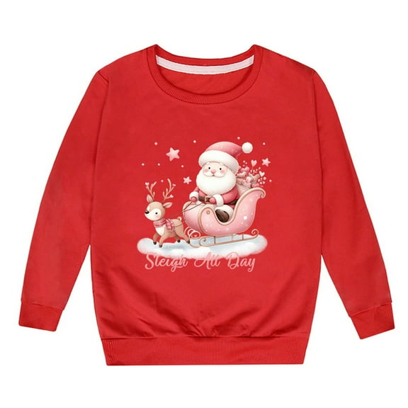 ZPYESWOW Merry Christmas Shirts Cropped Tshirt Trendy Tops Girls Clothes Size 8-10 4t Boy Clothes 6 Year Old Boy for Girls 4-6, Red 10-12 Years