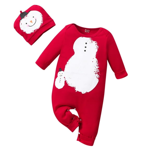 ZPYESWOW Newborn Christmas Onesie Baby Girls Christmas Outfit Christmas Outfits Kids Sweatsuit Boys Overalls Size 8 Onesie 12-18 Months Girls Clothes, Red 6-9 Months