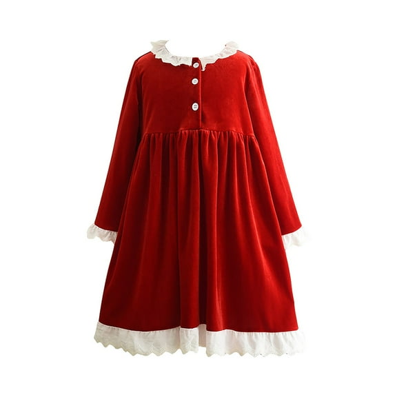 ZPYESWOW Olive Green Dress Girls Black Dress for Party Floral Wedding Dress 24 Months Girls Clothes Toddler Summer Clothes Girls Gifts for Home, Red 3 Years