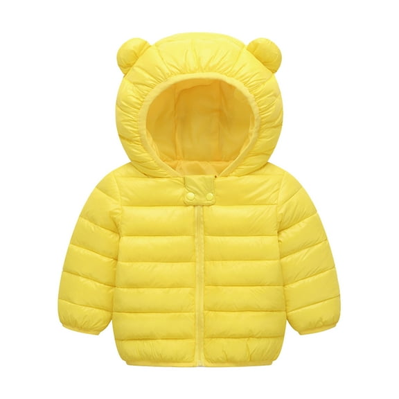ZPYESWOW Toddler Winter Coat Boy Winter for Boys 10-12 Hoodie Girls 2t Snowsuit for Girls Baby Girl Clothes 0-3 Months Fall/winter Size 8 Boys, Yellow 12-18 Months