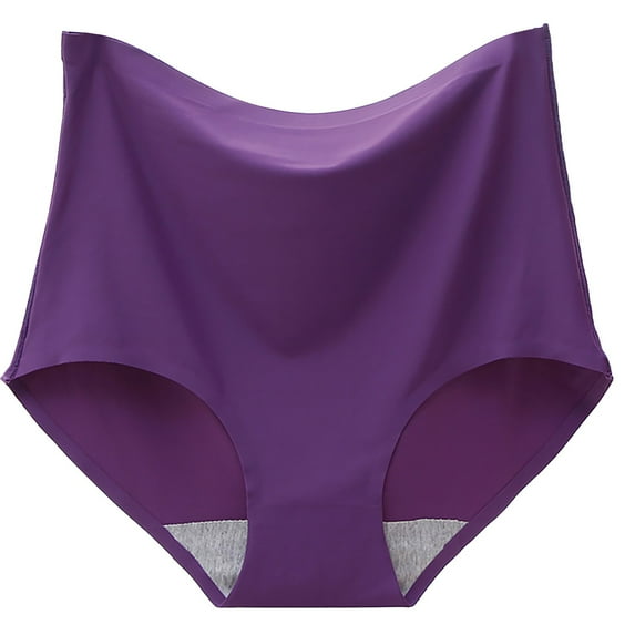 ZPYESWOW Women Underwear Pack Women's High Waist Nylon Silk Underwear Women's Seamless Cotton Crotch Panties Summer Ultra Thin Breathable Underwear Purple XXL