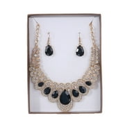 ZQC Luxury Decorative Earrings + Variegated Necklace Suit Costume Accessories