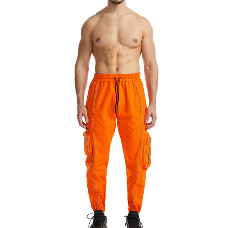 Pants ZQC Jogger Stripes Middle Reflective Trousers Drawstring Men Casual