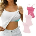 thumbnail image 1 of ZQGJB 3Pcs in Pack Cotton Shelf Bra Camisoles Top for Women Plus Size Solid Color Adjustable Spaghetti Strap Tank Tops Basic Layer Camis Hot Pink&Pink&Pink XL, 1 of 3