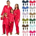 thumbnail image 1 of ZQGJB Christmas Pajamas for Family Silk Satin Pajamas 2024 Long Sleeve Button Down Shirt and Long Bottom Pants Soft Sleepwear Comfy Pjs Loungewear Matching Sets Army Green Dad-XXL, 1 of 7