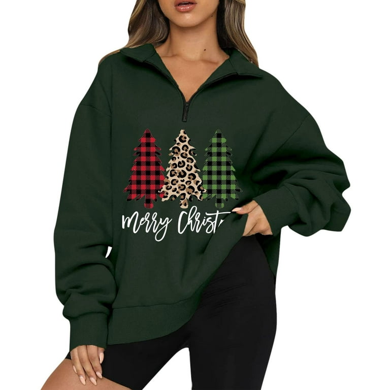 ZQGJB Christmas Hooded Sweatshirts for Women Casual Long Sleeve
