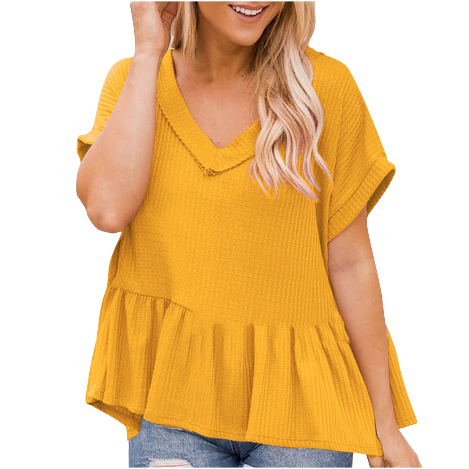 yellow flowy top