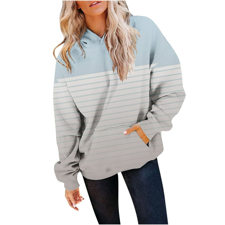 Printed Color Striped Long Sleeve Sweatshirt Printed Color Striped Long Sleeve Sweatshirt