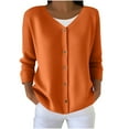 thumbnail image 1 of ZQGJB Fall Sweaters for Women Plus Size Casual Long Sleeve Button up V Neck Cable Knit Cardigan Pullover Sweater Tops Loose Lightweight Comfy Oversized Jumpers Orange XXXXL, 1 of 6