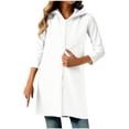 thumbnail image 1 of ZQGJB Full Zip up Tunic Sweatshirts Dress for Women Lightweight Fall Winter Sherpa Fleece Lined Casual Sleeveless Hoodie Tops Trendy Oversized Athletic Hooded Outwear with Pockets White L, 1 of 6
