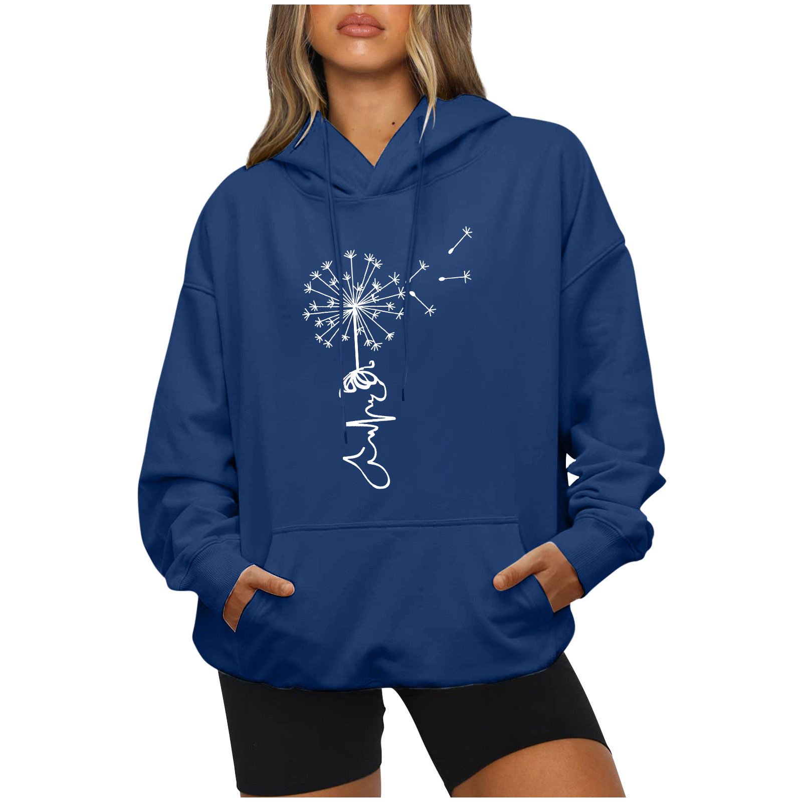 ZQGJB Funny Graphic Hoodie Sweatshirts for Women Long Sleeve Casual  Drawstring Hooded Pullover Tops Spring Trendy Hoodies Coat with  Pockets(Dark Blue#02,S) - Walmart.com