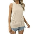 thumbnail image 1 of ZQGJB High Neck Cami Tank Tops for Women Trendy Solid Color Summer Sleeveless Basic Workout Tees Shirt Dressy Casual Tunic Blouse Beige L, 1 of 1