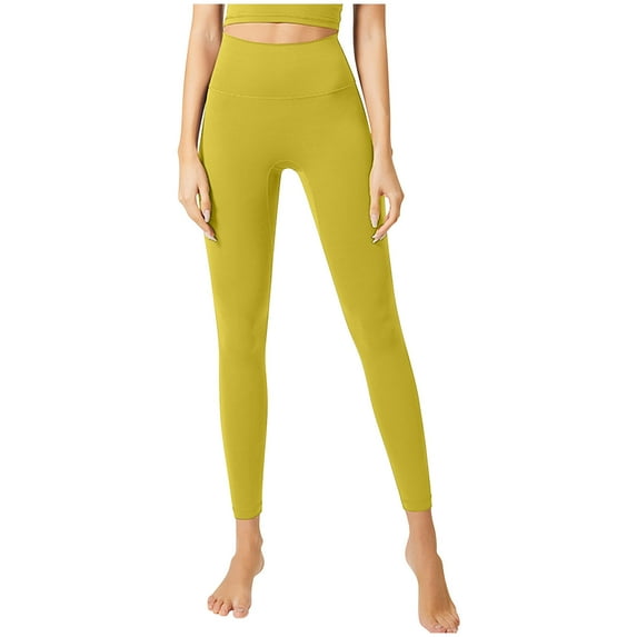 ZQGJB High Waisted Leggings for Women - Soft Trendy Solid Color Slim Tummy Control Workout Athletic Pants for Running Cycling Yoga Khaki S