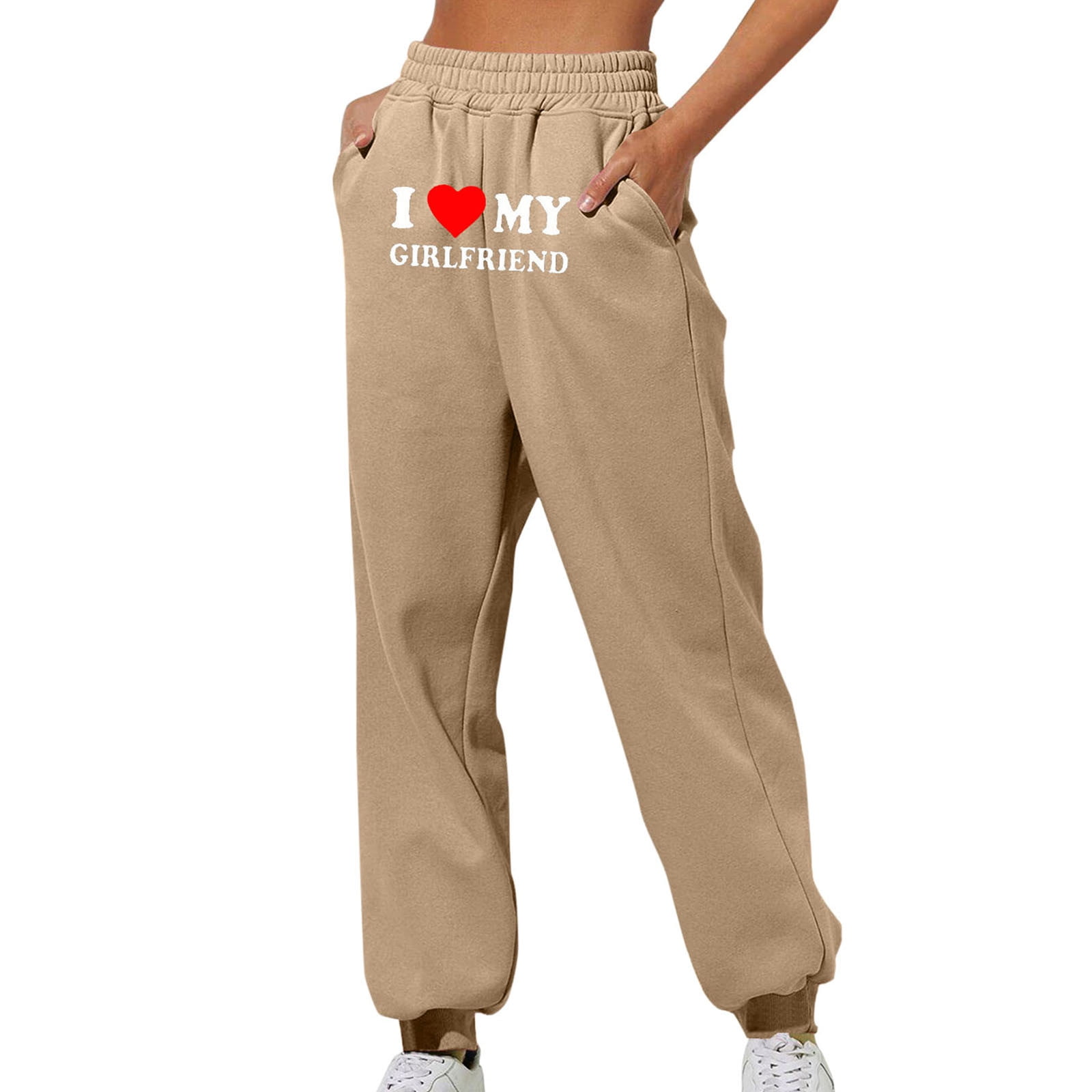 ZQGJB I Heart My Girlfriend Sweatpants for Women Loose Comfy Baggy ...