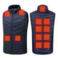 thumbnail image 1 of ZQGJB Lightweight Heated Vest for Women Men Plus Size Casual Smart USB Rechargable Full Zip up Stand Collor Electric Heated Jackets for Outdoor Hiking(Battery Not Inclued) #14-Blue M, 1 of 9