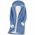 thumbnail image 1 of ZQGJB Long Hoodies for Women Full Zip up Long Sleeve Sherpa Fleece Lined Hooded Jacket Fall Winter Lightweight Casual Drawstring Tunic Sweatshirts with Pockets Blue XL, 1 of 11