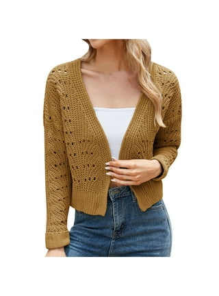 Women's Knit Cardigan Sweater Wool Long Sleeve Loose Button Solid Color  Top, Khaki9, Small : : Clothing, Shoes & Accessories