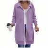 thumbnail image 1 of ZQGJB Long Tunic Sweatshirts for Women Casual Fall Winter Full Zip up Long Sleeve Collared Pullover Tops Loose Oversized Outwear Jacket with Pockets Purple S, 1 of 5