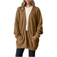 thumbnail image 1 of ZQGJB Oversized Cardigan Sweaters for Women Trendy Solid Color Open Front Ribben Striped Knit Plus Size Cardigans Chunky Sweater Long Fall Loose Outwear with Pockets Coffee XXL, 1 of 6