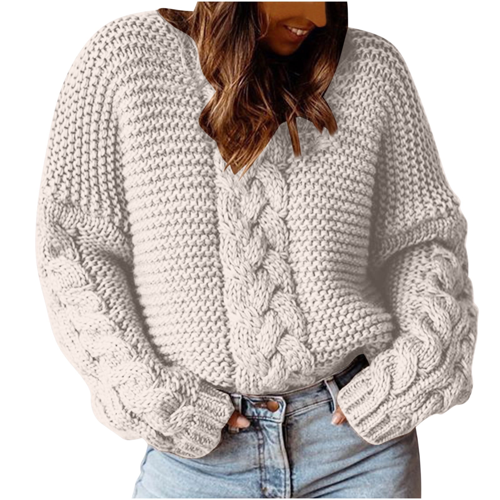 women's loose twist sweater knitted sweater