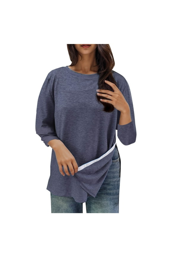 Post Shoulder Surgery Shirts for Women Tear Away 3/4 Sleeve Tops After Rotator Cuff Shirts Chemo Port Adaptive Clothing Dark Gray L