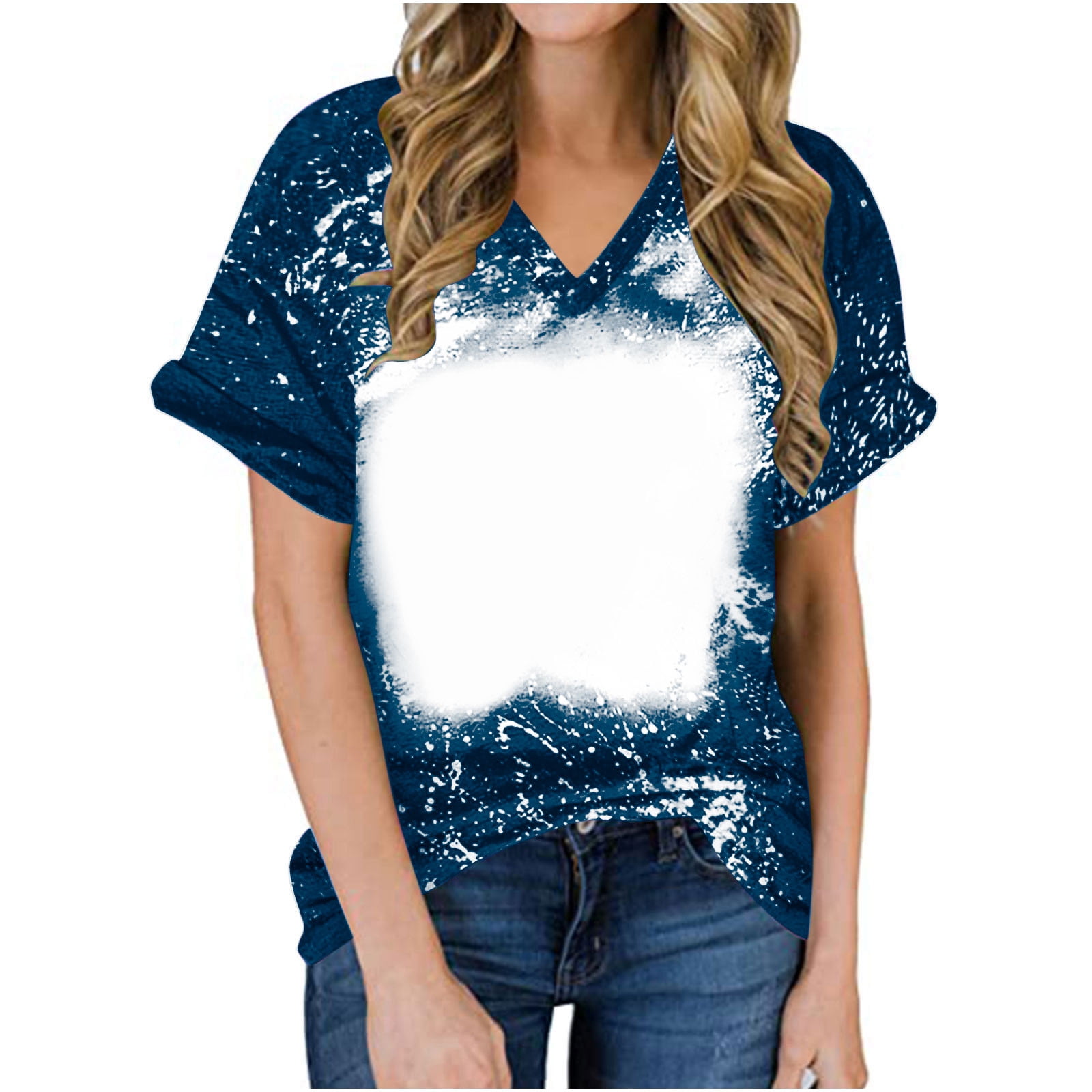 ZQGJB Sublimation Blanks Bleached Shirts for Women Lightweight