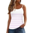 thumbnail image 1 of ZQGJB Summer Sleeveless Spaghetti Strap Tank Tops for Women Dressy Casual Striped Color Block Print Camisole Vest Loose Fit Tunic Blouse Purple M, 1 of 6