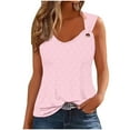 thumbnail image 1 of ZQGJB Summer Womens Tank Tops Dressy Casual Summer Sleeveless Camisole Vest Trendy Solid Color Lace Crochet Eyelet Tunic Tees Shirt Pink XL, 1 of 7