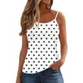 thumbnail image 1 of ZQGJB Tank Top for Women Loose Fit Polka Dot Print Summer Spaghetti Straps Cami Top Basic Scoop Neck Adjustable Cute Sleeveless Shirts Gray XL, 1 of 6