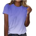 thumbnail image 1 of ZQGJB Tie Dye Print Shirts for Women Dressy Casual Summer Short Sleeve Crewneck Basic Workout T-Shirts Loose Oversized Comfy Pullover Tops Purple#01 XXL, 1 of 5