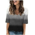 thumbnail image 1 of ZQGJB Tie Dye Shirt Women Cute Summer Short Sleeve V Neck Graphic T-Shirts Loose Lightweight Casual Dressy Pullover Tops Black L, 1 of 4