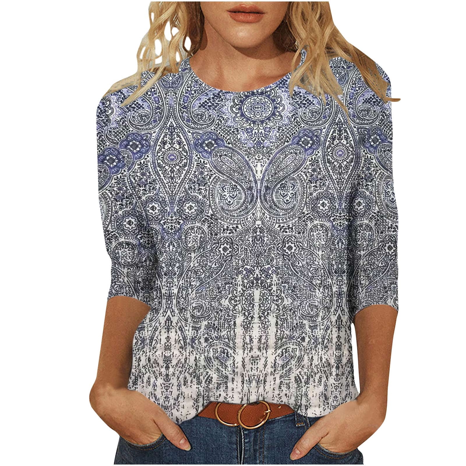 Women's Western Print Casual Long Sleeve Comfortable Top main image 0